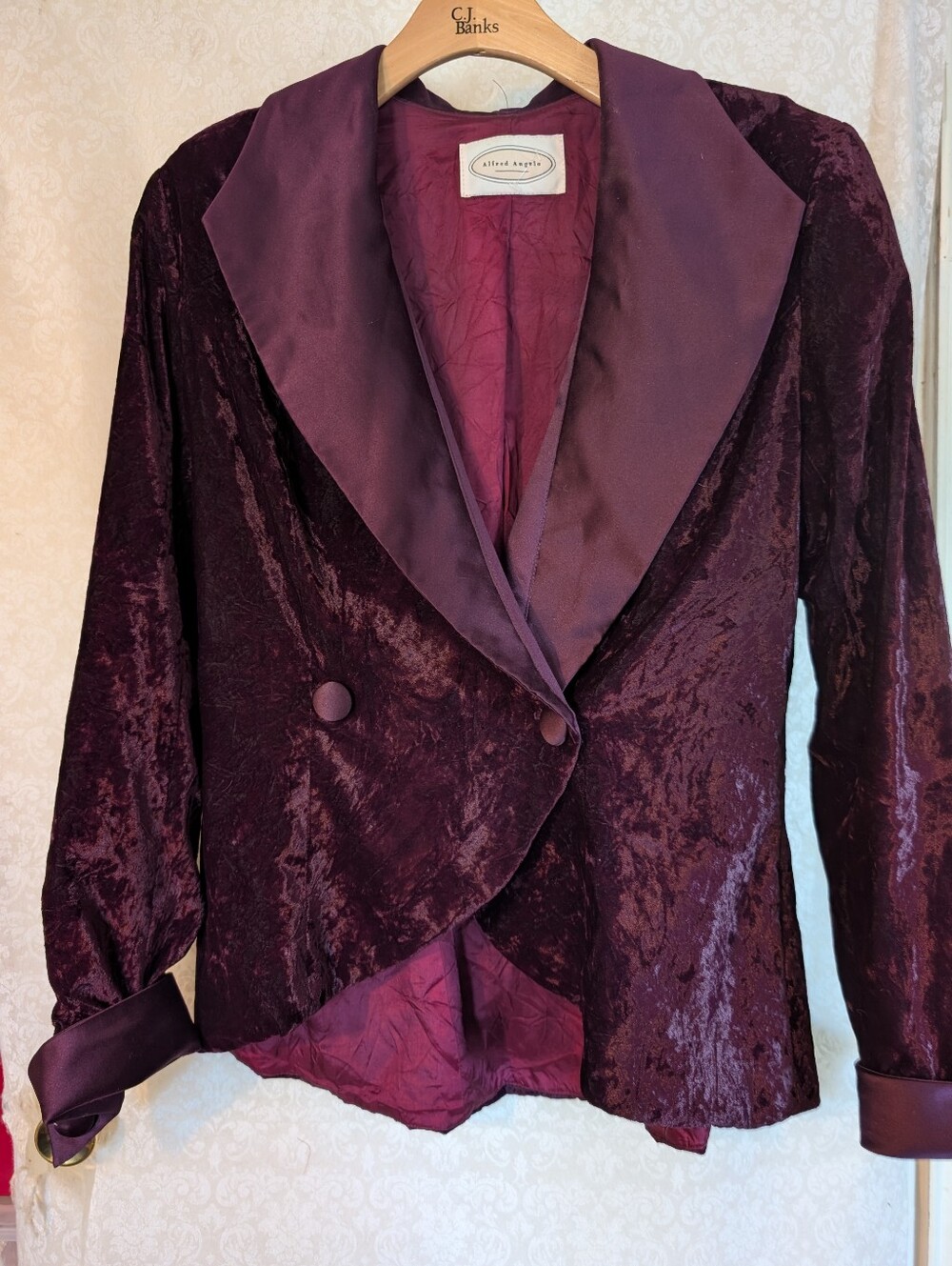 Alfred Angelo Purple Crushed Velvet Tuxedo Style Jacket